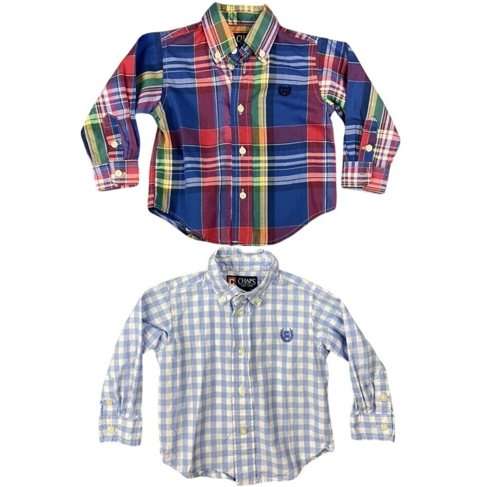 Chaps Shirts Boys Baby 12M 12 Months Long Sleeve Plaid Top Clothing‎ Youth Kids